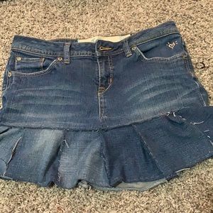 Upcycled skirt, too big for me, used to be boot cut jeans from justice